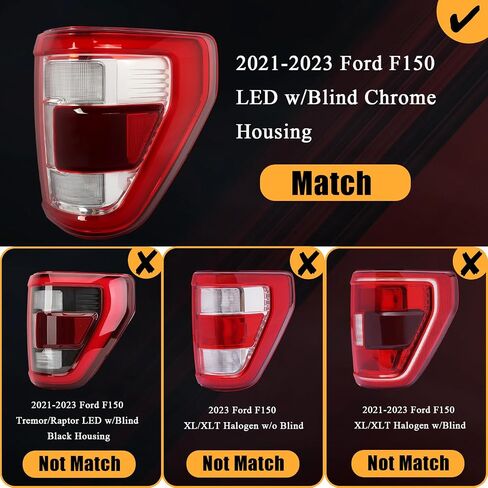 Rear Tail Lights Assembly Compatible with 2021 2022 2023 Ford F150 F-150 LED Rear light Brake Lamp Left Driver Side Taillights with Bulb in Kuwait