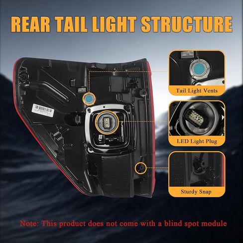 Rear Tail Lights Assembly Compatible with 2021 2022 2023 Ford F150 F-150 LED Rear light Brake Lamp Left Driver Side Taillights with Bulb in Kuwait