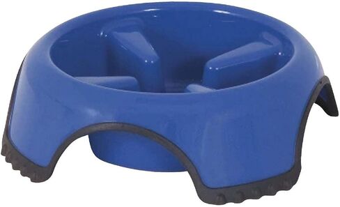 JW Skid Stop Slow Feed Bowl, Blue, Large (23496) in Saudi Arabia