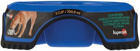 JW Skid Stop Slow Feed Bowl, Blue, Large (23496) in Saudi Arabia