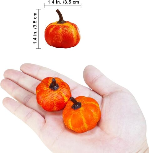 Winlyn 64 PCS Mini Fall Harvest Harvest Pumpkins Orange Faux Foam Foam Pumpkins 1.4 " in Saudi Arabia