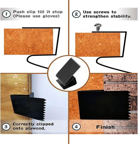 16PCS Hurricane Window Clips Fit 1/2 Inch Thick Plywood, Stainless Steel Hurricane Board Up Clip Shutter Hardware for Window Guard (Original Color) in Saudi Arabia