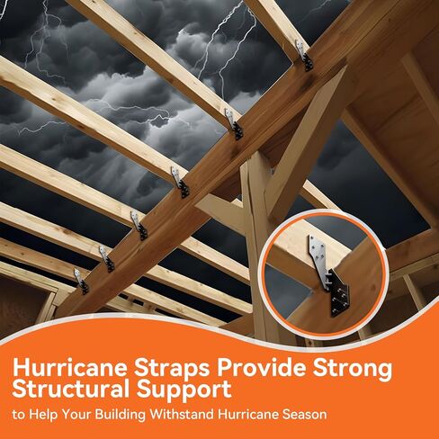 20 pcs Hurricane Ties for Rafters,Galvanized Hurricane Straps,18-Gauge Rafter Tie Brackets Connectors,Hurricane Clips for Roofing Trusses Wood Timber,Seismic Joist Hangers,Roof Brackets in Saudi Arabia