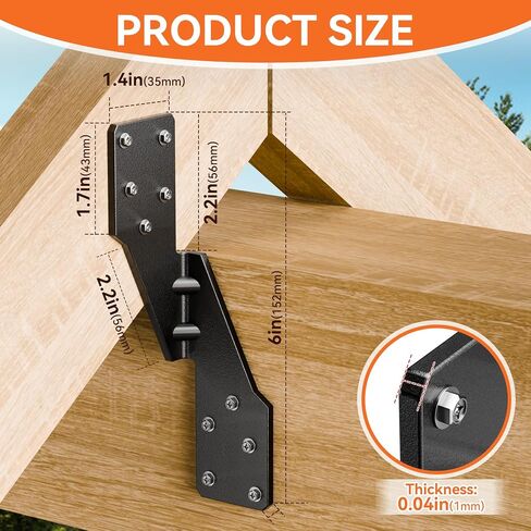 20 pcs Hurricane Ties for Rafters,Galvanized Hurricane Straps,18-Gauge Rafter Tie Brackets Connectors,Hurricane Clips for Roofing Trusses Wood Timber,Seismic Joist Hangers,Roof Brackets in Saudi Arabia