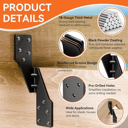 20 pcs Hurricane Ties for Rafters,Galvanized Hurricane Straps,18-Gauge Rafter Tie Brackets Connectors,Hurricane Clips for Roofing Trusses Wood Timber,Seismic Joist Hangers,Roof Brackets in Saudi Arabia