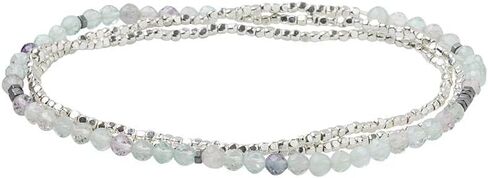 Scout Curated Wears - Women's Delicate Stone Wrap Bracelet & Necklace - Fluorite/Silver in Saudi Arabia