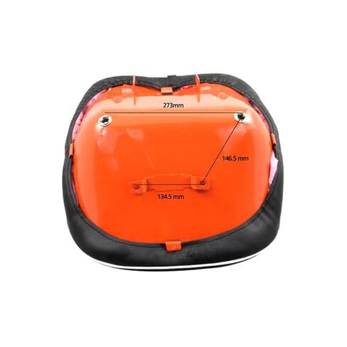 Seat Vinyl Black with Orange fits Kubota B1550 B1700 B2100 B2400 B2710 B7300 B7500 L245 L2050 L2250 L2350 L2550 L2650 L2850 L2900 L3300 L3410 L3600 L3650 L3710 L4200 L4610 L3000 L3000 34200-18400 in Kuwait