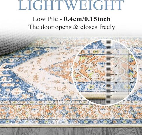Lahome Boho Kitchen Runner Rug - 2x8 Runners for Hallways Washable Non-Slip Runner Rugs Ultra-Thin Laundry Room Rug Oriental Throw Carpet Runner for Entrance Bathroom Bedroom Living Dinning Room Foyer in Saudi Arabia
