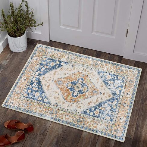 Lahome Boho Kitchen Runner Rug - 2x8 Runners for Hallways Washable Non-Slip Runner Rugs Ultra-Thin Laundry Room Rug Oriental Throw Carpet Runner for Entrance Bathroom Bedroom Living Dinning Room Foyer in Saudi Arabia