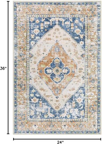 Lahome Boho Kitchen Runner Rug - 2x8 Runners for Hallways Washable Non-Slip Runner Rugs Ultra-Thin Laundry Room Rug Oriental Throw Carpet Runner for Entrance Bathroom Bedroom Living Dinning Room Foyer in Saudi Arabia