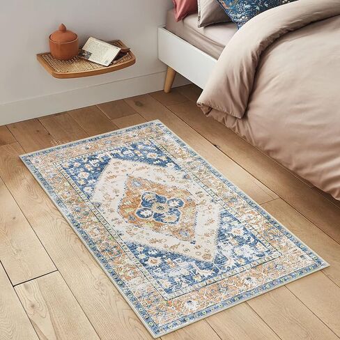 Lahome Boho Kitchen Runner Rug - 2x8 Runners for Hallways Washable Non-Slip Runner Rugs Ultra-Thin Laundry Room Rug Oriental Throw Carpet Runner for Entrance Bathroom Bedroom Living Dinning Room Foyer in Saudi Arabia
