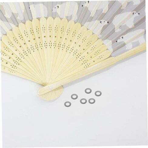 Amosfun 10pcs Silver Rivet Spacers for Folding Hand Fan Repair Fasteners Washers for Easy Installation Inner for Modifications in Saudi Arabia