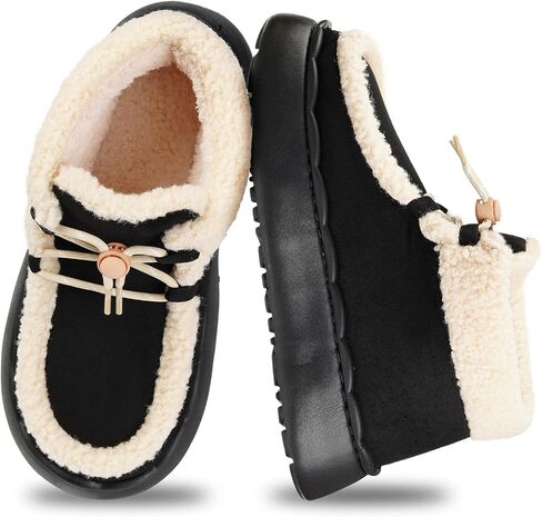 Harssidanzar Womens Winter Boots Warm Faux Fur EVA Sole Anti-Slip Outdoor Walking Boots Lace Up CL202US in Saudi Arabia