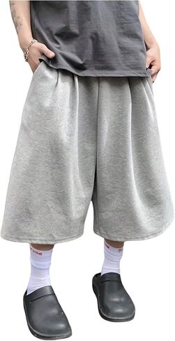 Verdusa Men's Wide Leg Baggy Shorts Athletic Workout Bermuda Shorts with Pockets in Saudi Arabia