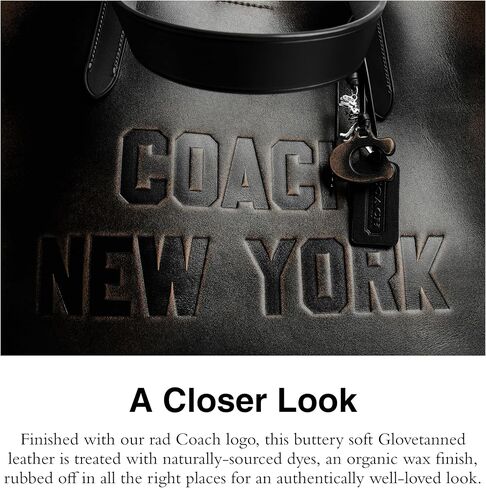 Coach Relay Tote Bag 34 in Loved Leather, Black/Light Tan in Saudi Arabia