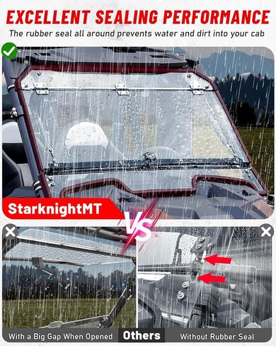 Starknightmt RZR XP 1000 Flip Up Windshield متوافق مع 2019-2023 Polaris RZR XP/4 1000 توربو مقاوم للخدش الأمامية الشاقة الكاملة الكاملة 2-في 1 PC HARD CLEAR WINDAN in Saudi Arabia