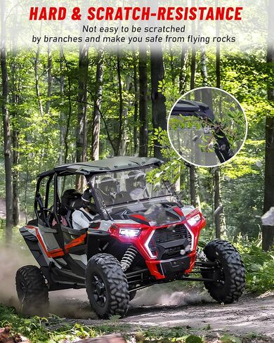 Starknightmt RZR XP 1000 Flip Up Windshield متوافق مع 2019-2023 Polaris RZR XP/4 1000 توربو مقاوم للخدش الأمامية الشاقة الكاملة الكاملة 2-في 1 PC HARD CLEAR WINDAN in Saudi Arabia
