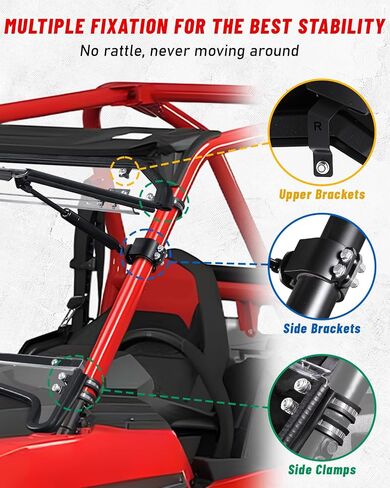 Starknightmt RZR XP 1000 Flip Up Windshield متوافق مع 2019-2023 Polaris RZR XP/4 1000 توربو مقاوم للخدش الأمامية الشاقة الكاملة الكاملة 2-في 1 PC HARD CLEAR WINDAN in Saudi Arabia