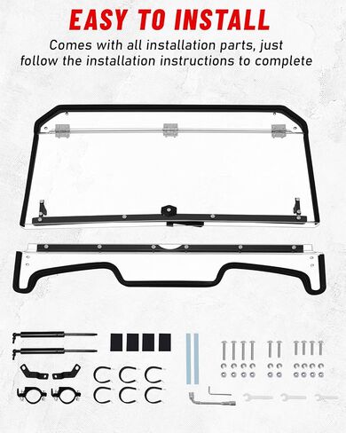 Starknightmt RZR XP 1000 Flip Up Windshield متوافق مع 2019-2023 Polaris RZR XP/4 1000 توربو مقاوم للخدش الأمامية الشاقة الكاملة الكاملة 2-في 1 PC HARD CLEAR WINDAN in Saudi Arabia