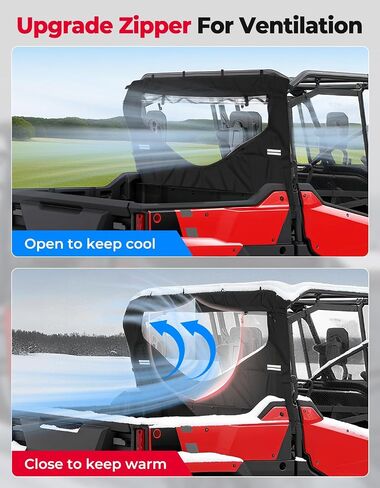 Kemimoto utv zippered window ، شرائط عاكسة تصميم النافذة الخلفية متوافقة مع Pioneer 1000 3p 6p 6p 2016-2025 لوحة متوسطة مقاومة للمياه استبدل #0SR95-HL8-211B 1000 6 ملحقات in Saudi Arabia