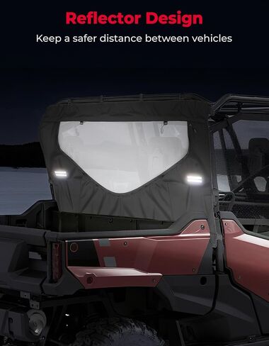 Kemimoto utv zippered window ، شرائط عاكسة تصميم النافذة الخلفية متوافقة مع Pioneer 1000 3p 6p 6p 2016-2025 لوحة متوسطة مقاومة للمياه استبدل #0SR95-HL8-211B 1000 6 ملحقات in Saudi Arabia
