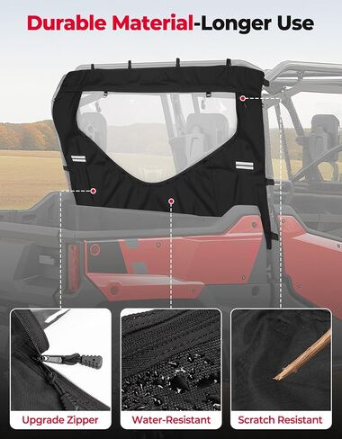 Kemimoto utv zippered window ، شرائط عاكسة تصميم النافذة الخلفية متوافقة مع Pioneer 1000 3p 6p 6p 2016-2025 لوحة متوسطة مقاومة للمياه استبدل #0SR95-HL8-211B 1000 6 ملحقات in Saudi Arabia