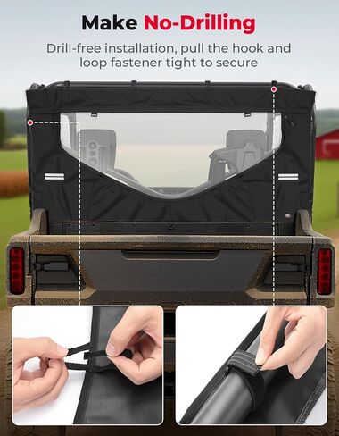Kemimoto utv zippered window ، شرائط عاكسة تصميم النافذة الخلفية متوافقة مع Pioneer 1000 3p 6p 6p 2016-2025 لوحة متوسطة مقاومة للمياه استبدل #0SR95-HL8-211B 1000 6 ملحقات in Saudi Arabia
