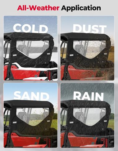 Kemimoto utv zippered window ، شرائط عاكسة تصميم النافذة الخلفية متوافقة مع Pioneer 1000 3p 6p 6p 2016-2025 لوحة متوسطة مقاومة للمياه استبدل #0SR95-HL8-211B 1000 6 ملحقات in Saudi Arabia