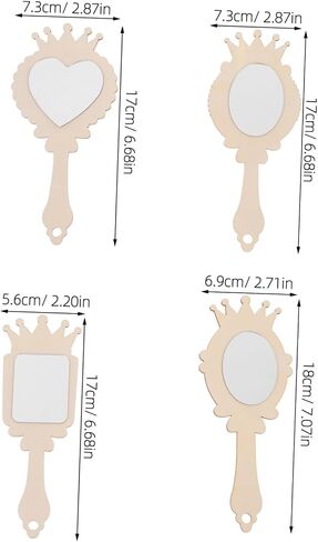 Decorate-Your-own Wooden Hand Mirror Craft Kit for Boy Girl Unfinished Princess Mirrors for Girls for Creative DIY Painting and Craft Activities in Saudi Arabia