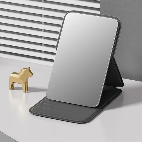 Single Pack Portable Vanity Mirror - Folding Makeup Mirror with Rounded Corners, Pocket-Sized for Travel | 3 Color Options, Compact & Shatterproof (No Light) (White) in Saudi Arabia
