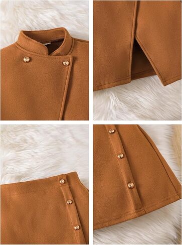 Purechapter Preppy Clothes 3piece مجموعة قبعات طويلة الأكمام وتنورة مجموعة الشتاء الصوفية in Kuwait