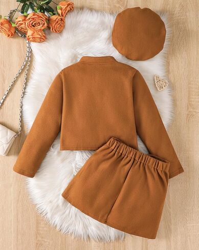 Purechapter Preppy Clothes 3piece مجموعة قبعات طويلة الأكمام وتنورة مجموعة الشتاء الصوفية in Kuwait