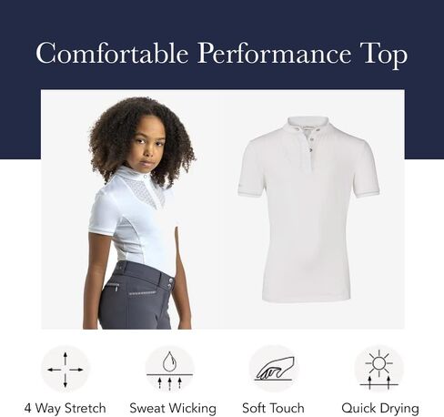 Lemieux Young Rider Belle Shirt مع نسيج ناعم تمتد - راكب الفروسية الكلاسيكية الخفيفة الوزن in Saudi Arabia