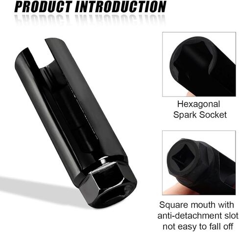 Car Oxygen Sensor Socket, 3/8 Inch Drive ×7/8 Inch (22mm), 6-Point O2 Sensor Adapter with Side Wire Cutout, Universal Vehicle O2 Sensor Removal & Installation Tool with 3/4" Opening (Large) in Saudi Arabia