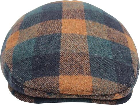 رجال قبعات Newsboy Caps Wool Blend Tweed Flat Caps Hat Newsboy Hat للرجال للجنسين Big Plaid Cabbie Ivy Cap Gatsby Hat in Kuwait