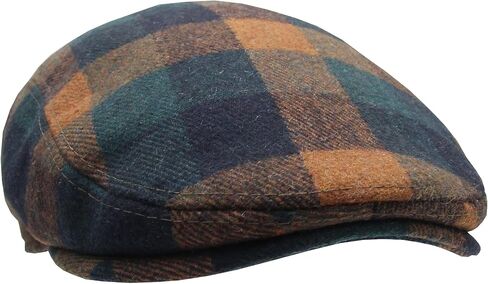 رجال قبعات Newsboy Caps Wool Blend Tweed Flat Caps Hat Newsboy Hat للرجال للجنسين Big Plaid Cabbie Ivy Cap Gatsby Hat in Kuwait