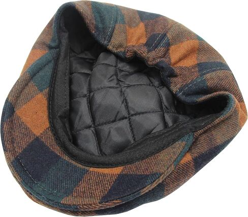 رجال قبعات Newsboy Caps Wool Blend Tweed Flat Caps Hat Newsboy Hat للرجال للجنسين Big Plaid Cabbie Ivy Cap Gatsby Hat in Kuwait