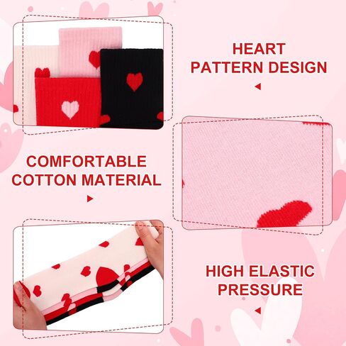 Jspupifip Kids Girls Crew Athletic Socks with Retro Stripes Hearts Cartoon Patterns for Running Sport Outdoor in Kuwait