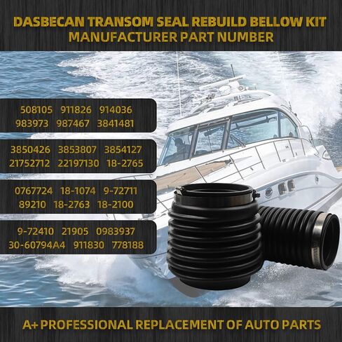 Dasbecan 3854127 Bellows Kit متوافق مع Voolvo Penta SX DP و OMC COBRA Stern أو Out Drive 1986-1993 Transom Seal Rebuild Bellow Kit Pellow# 18-2772-1 3850426 508105 3853807 911826 914036 in Kuwait
