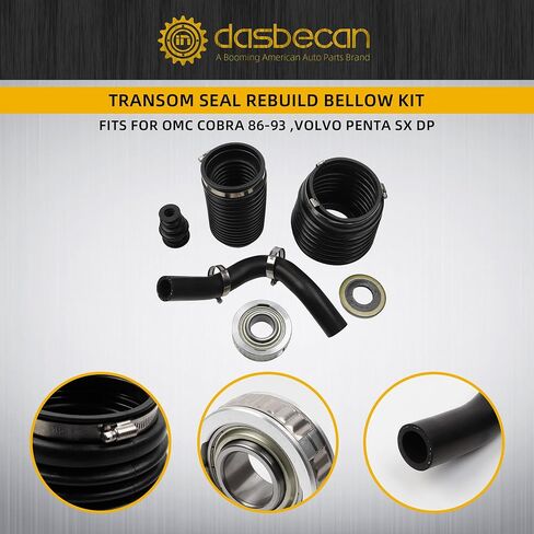 Dasbecan 3854127 Bellows Kit متوافق مع Voolvo Penta SX DP و OMC COBRA Stern أو Out Drive 1986-1993 Transom Seal Rebuild Bellow Kit Pellow# 18-2772-1 3850426 508105 3853807 911826 914036 in Kuwait
