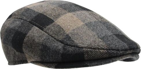 Men's Newsboy Caps Wool Blend Tweed Flat Caps Newsboy Hat for Men Unisex Big Plaid Cabbie Ivy Cap Gatsby Hat in Saudi Arabia