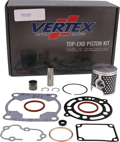 Vertex VTK24578A TOP End Piston Kit متوافق مع/استبدال كاواساكي KX 100 2014-2021 ، KX 112 2022-2024 52.440mm قطر المكبس ، قطره 52.500 ملم قطره أسطوانة ، STD. in Saudi Arabia