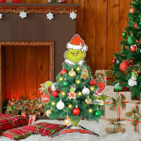 Mini Christmas Tree Jack Head Arms Legs Xmas Tree Decorative Tabletop Tree with Light Small Christmas Tree for Indoor Home Decorations Gothic Themed Party in Saudi Arabia
