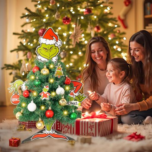Mini Christmas Tree Jack Head Arms Legs Xmas Tree Decorative Tabletop Tree with Light Small Christmas Tree for Indoor Home Decorations Gothic Themed Party in Saudi Arabia