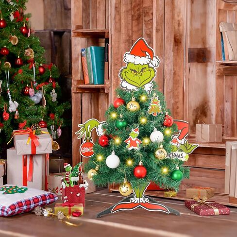 Mini Christmas Tree Jack Head Arms Legs Xmas Tree Decorative Tabletop Tree with Light Small Christmas Tree for Indoor Home Decorations Gothic Themed Party in Saudi Arabia