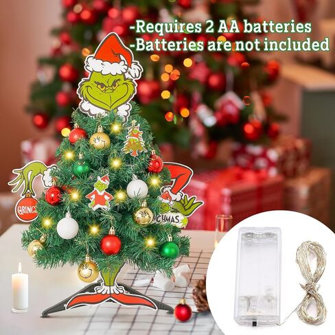 Mini Christmas Tree Jack Head Arms Legs Xmas Tree Decorative Tabletop Tree with Light Small Christmas Tree for Indoor Home Decorations Gothic Themed Party in Saudi Arabia