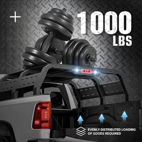 Overland 22.3" Truck Bed Racks with 2 Led Light Compatible with Ram 1500/ Tacoma/Tundra/ F150/ Silverado & Sierra 1500/ Titan/Frontier/Colorado/Canyon/Ranger/JT in Saudi Arabia