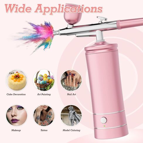 Aepto Airbrush for Nails Cordless Portable Airbrush Kit with Compressor 2 Levels 36 Psi High Pressure Rechargeable Air Brush Machine with 0.3mm Nozzle for Nail Art, Makeup, Painting, Cake Decor in Saudi Arabia