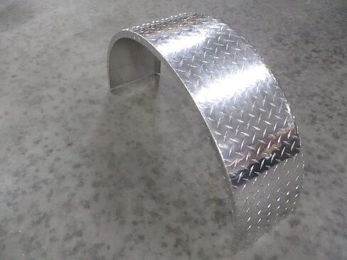 Single (1) Round Aluminum Tread Plate Cargo Trailer Fender 34"L 17.25"H 10"W in Saudi Arabia