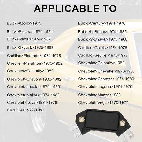 Ignition Control Module, Performance Hel Ignition Module Compatible with 1974-1988 for Replaces OE #D1906 DM1906 1190357 8131941 82369531 Car Accessories (Black) in Saudi Arabia